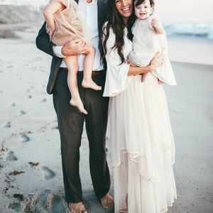 Free People Peach Tulle Layered Skirt